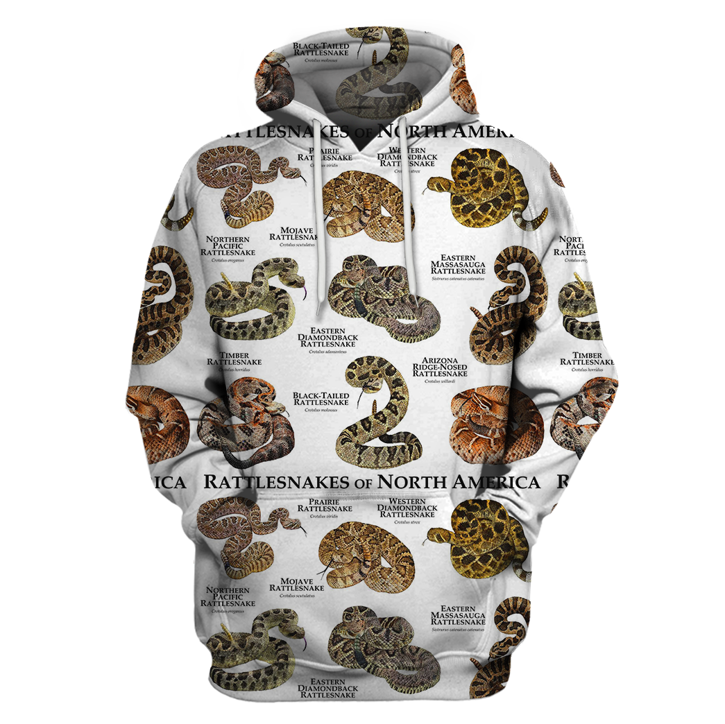 3D All Over Print Rattle Snakes Hoodie For Men and Women - OwlOhh