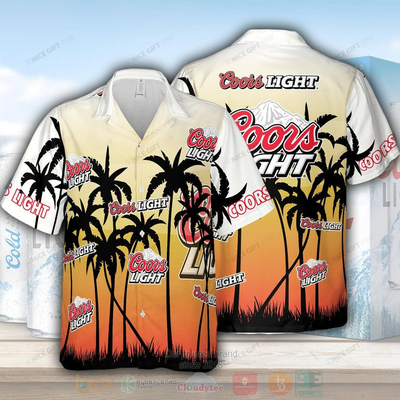 Coors Light Beer Tropical Hawaiian Shirt Shorts - Owl Fashion Shop