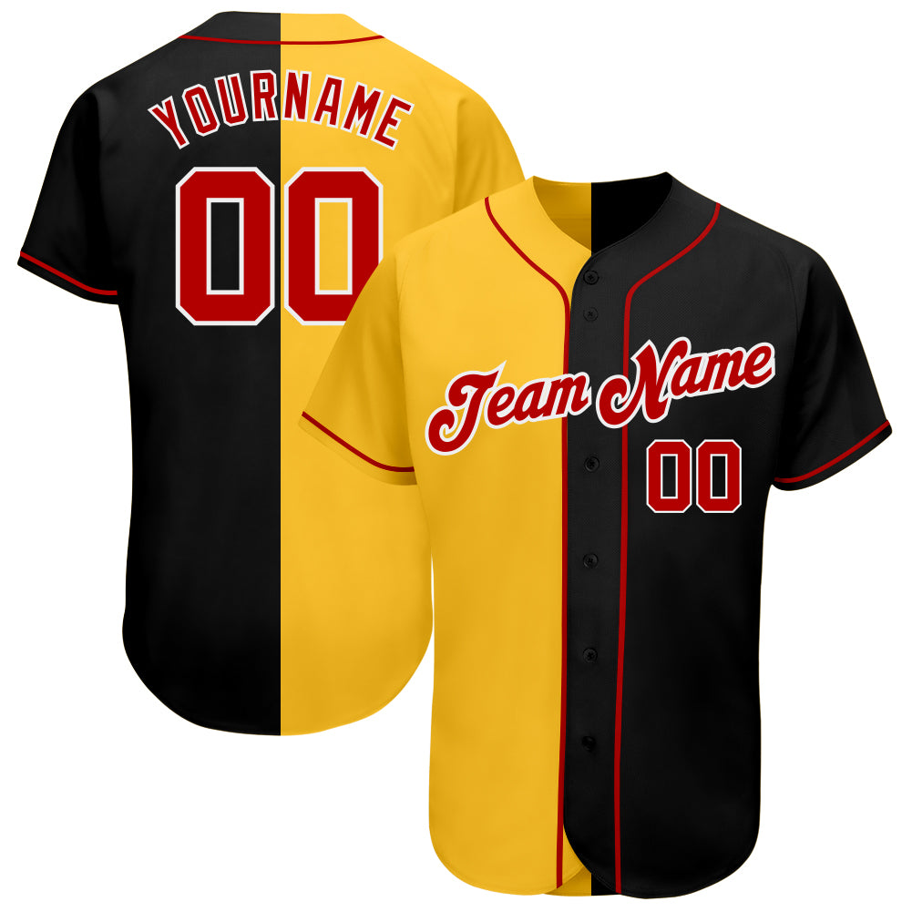 Black Red Baseball Team Jersey Men Clothing Custom Name