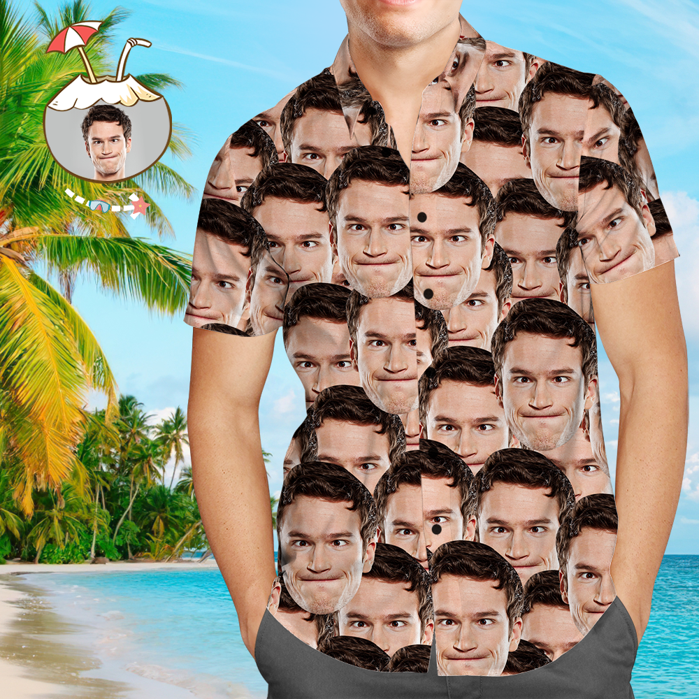 Custom Face On Shirt Hawaiian Shirt Leaves