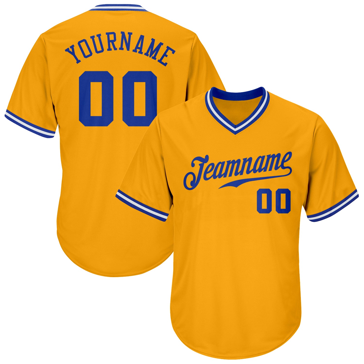 Custom Light Blue Gold Authentic Throwback Rib-Knit Baseball Jersey for Men and Women - OwlOhh Shirt