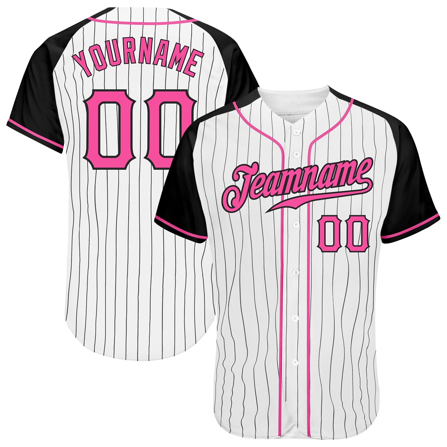 Custom Pink White-Black Authentic Baseball Jersey For Men and Women -  OwlOhh - Owl Ohh