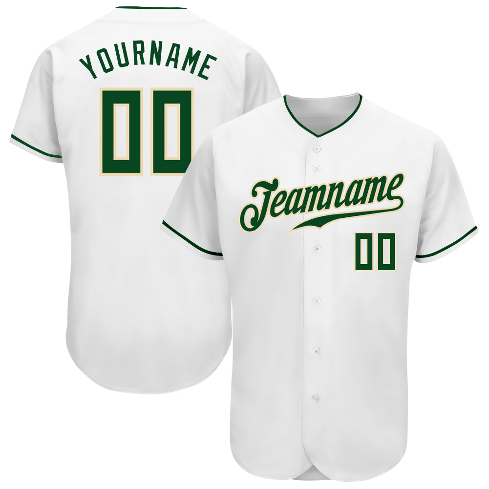 Custom White Green Cream Baseball Jerseys For Men & Women JN10492_4716