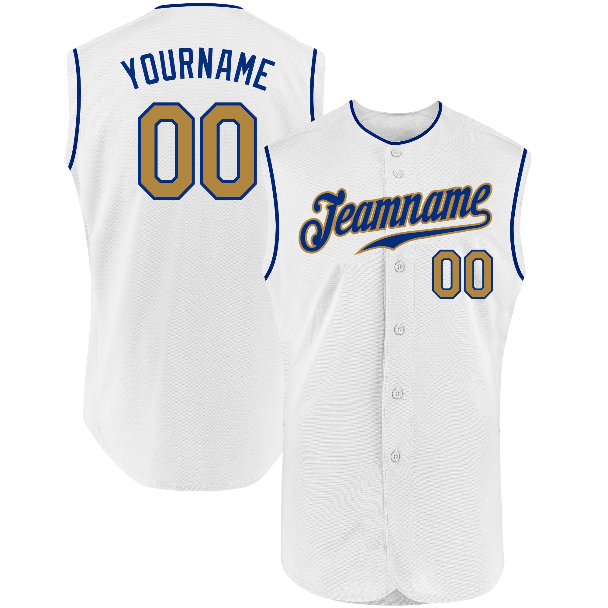 Royal Old Gold-White CUSTOM Baseball Jersey 