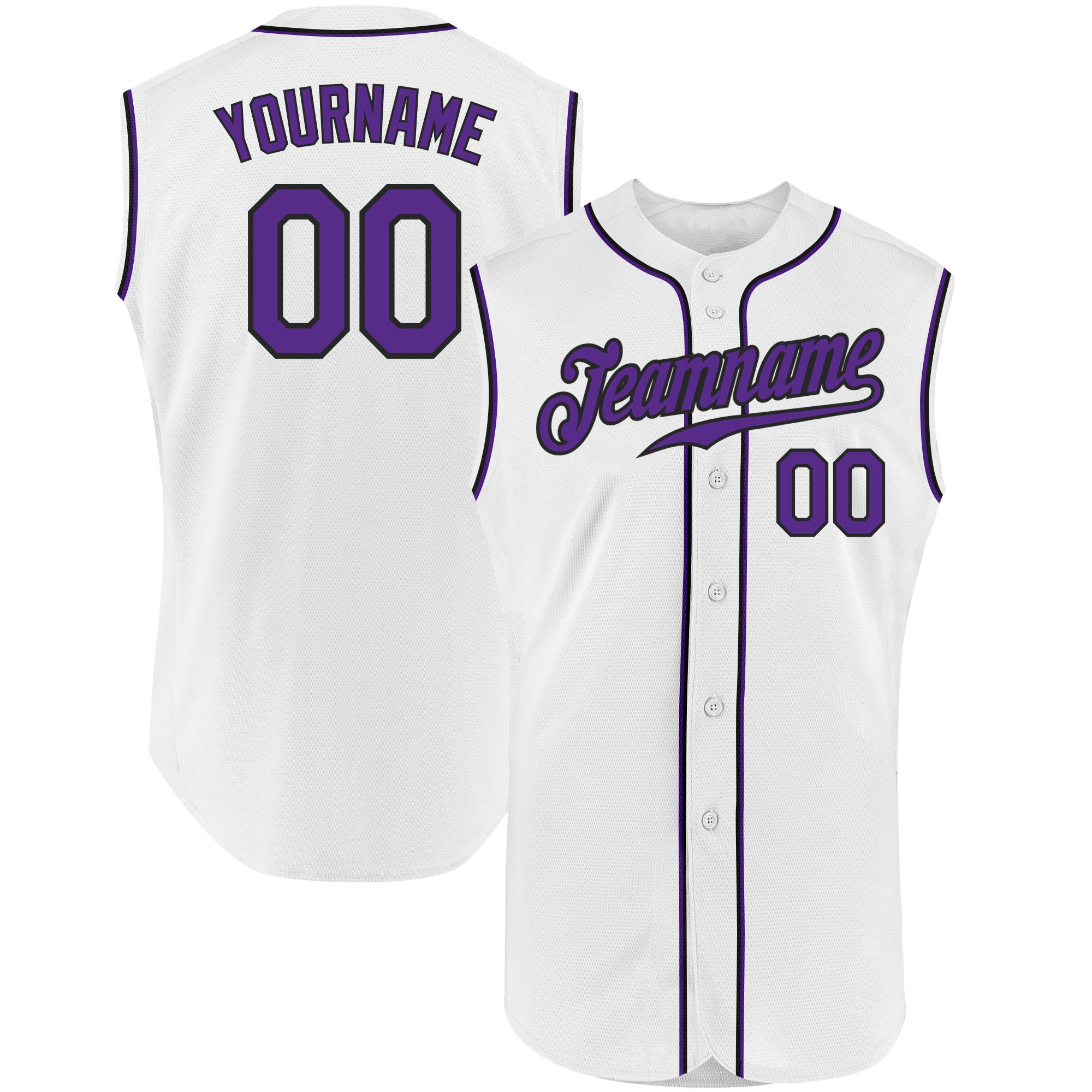 Custom White Purple Pinstripe Black-Gray Authentic Baseball Jersey for Men and Women - OwlOhh