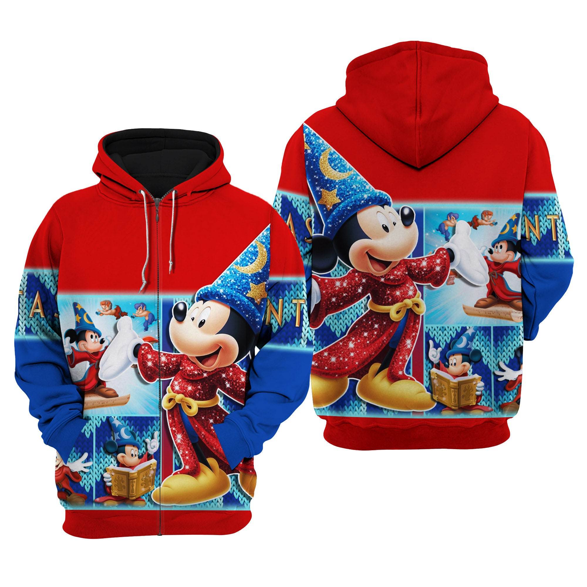 Disney Fantasia Mickey Mouse Disney Graphic Cartoon Outfits Clothing Men Women Kids Toddlers Pullover 3D Hoodie – OwlOhh