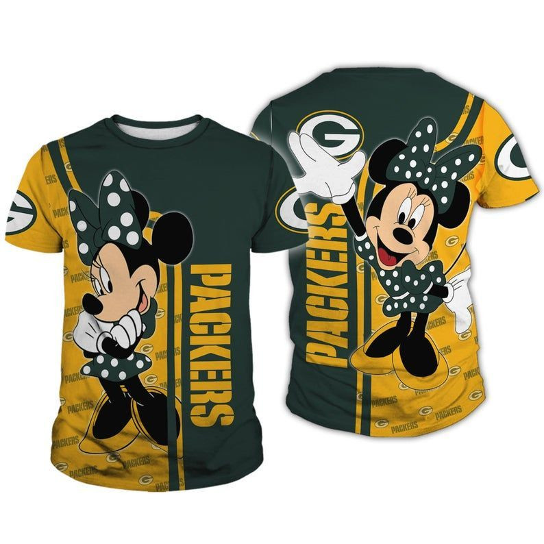 Disney Minnie Mouse Green Bay Packers 54 NFL Gift for Fan 3D T Shirt Sweater Zip Hoodie Bomber Jacket  size S-5XL – OwlOhh