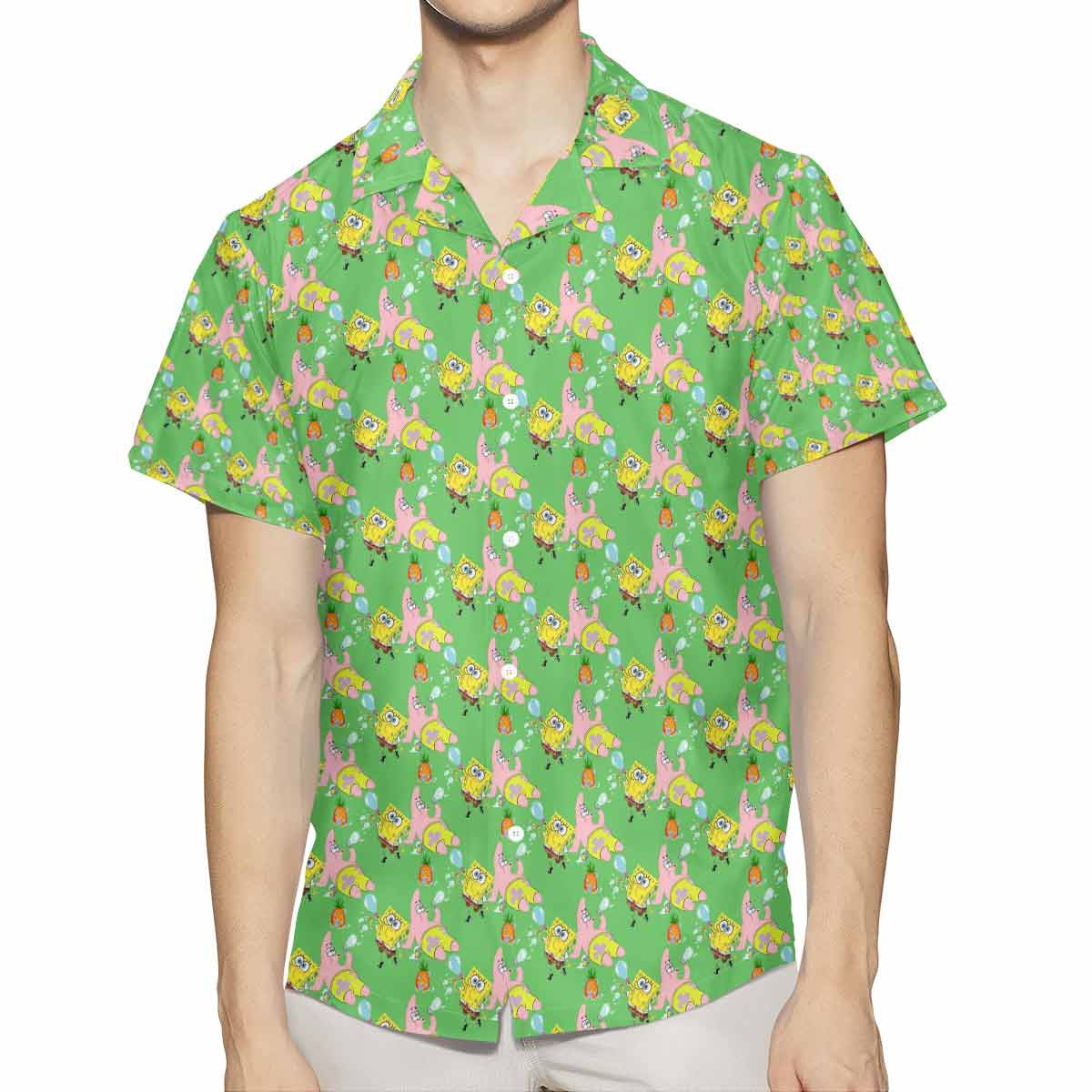 Funny Spongebob Patrick Star Hawaiian Shirt - Owl Ohh | Hawaii Shirts ...