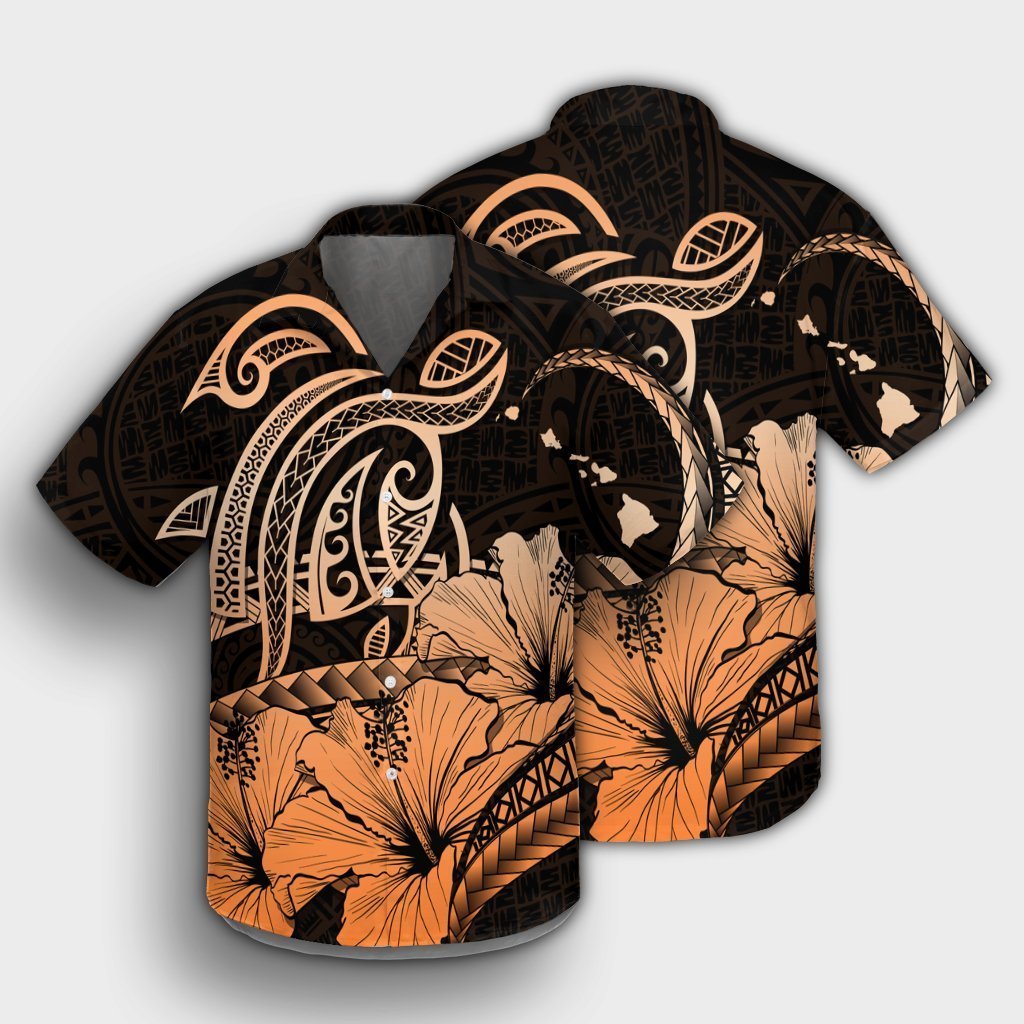 Turtle Orange Hi Vis Hawaiian Shirt - Nouvette