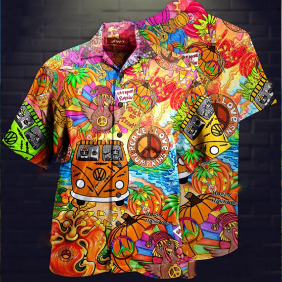 Hippie Halloween 3D Print Polyester Hawaii Shirt