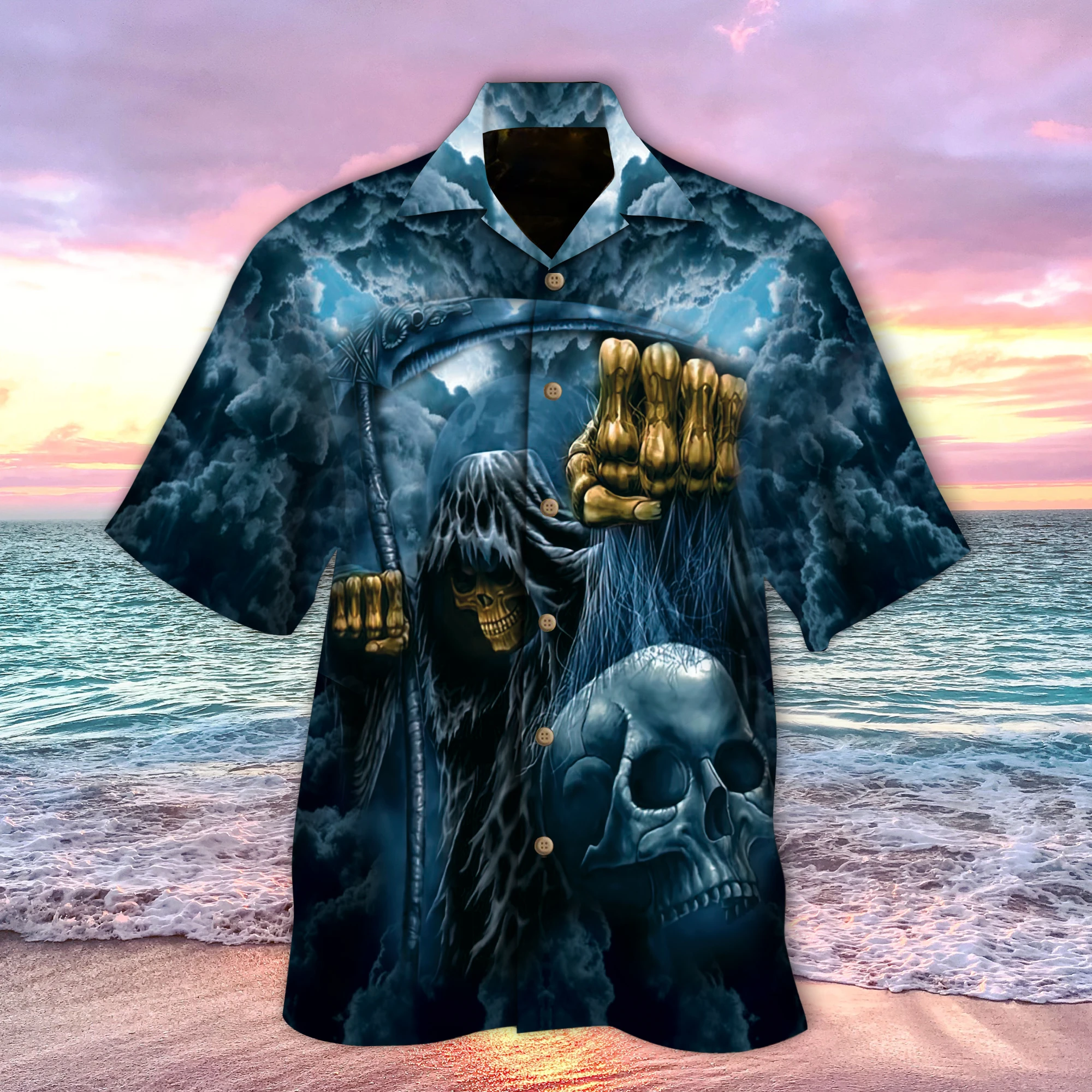 Holder Of Life Reaper Skull Hawaiian Shirt