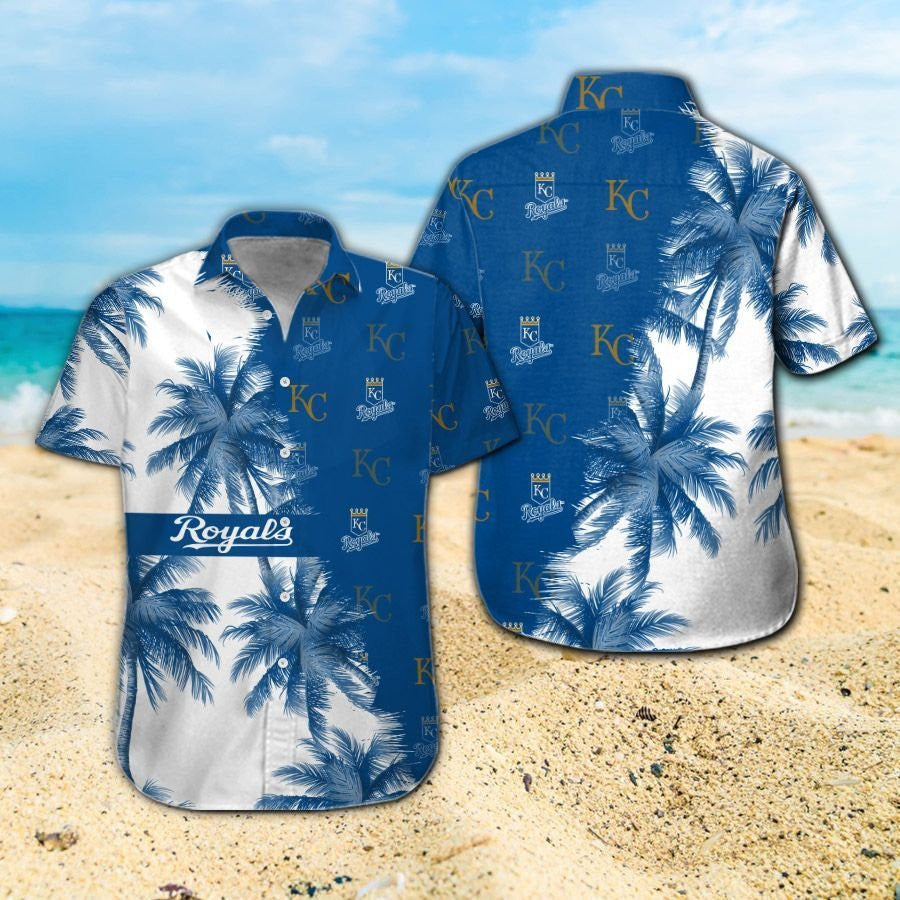 KC Royals Hawaiian Shirt Parrot Couple Tropical Beach Kansas City