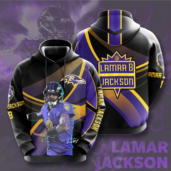 Lamar Jackson No975 Custom Pullover 3D Hoodie  – OwlOhh