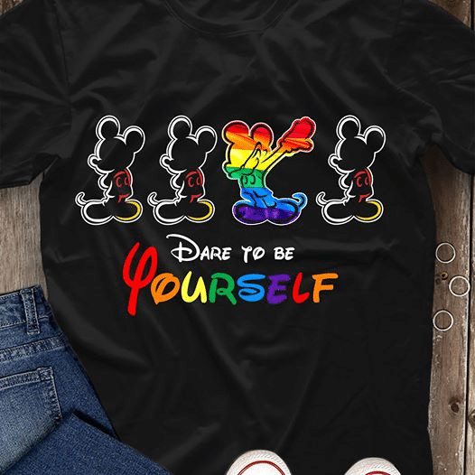 LGBT pride parade mickey mouse Disney dare to be yourself T Shirt Hoodie Sweater  size S-5XL – OwlOhh