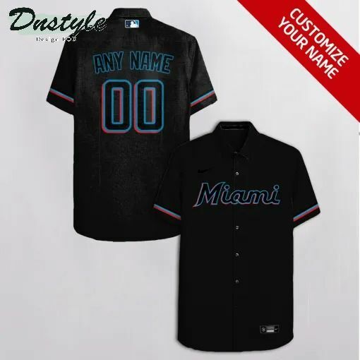 Miami Marlins MLB Black Alternate Custom Jersey, Marlins Baseball