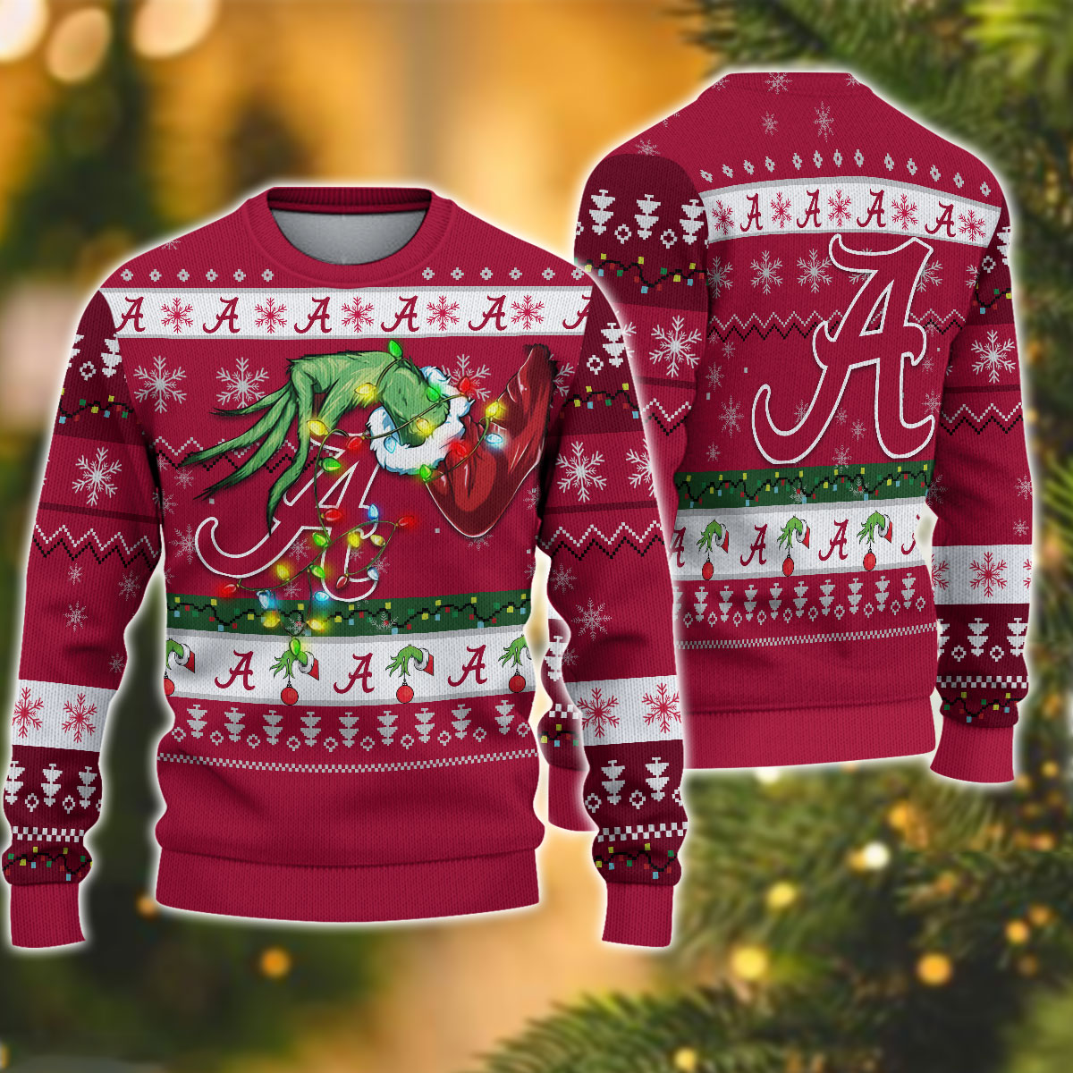 NCAA Alabama Crimson Tide Grinch Christmas Ugly Sweater – OwlOhh