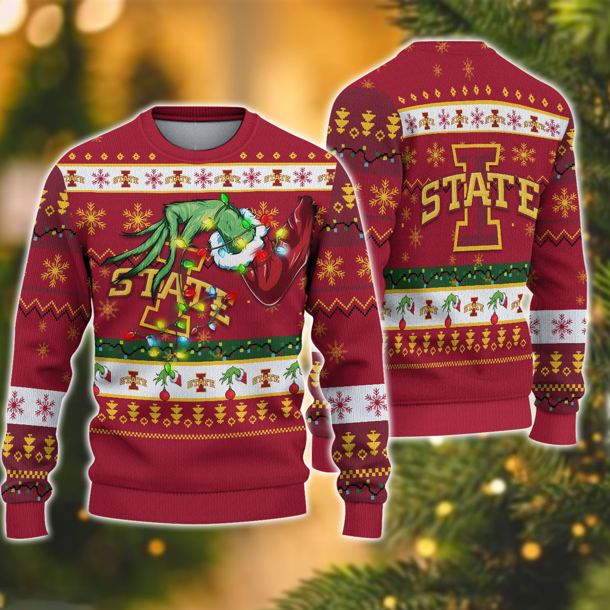 NCAA Iowa State Cyclones Grinch Christmas Ugly Sweater – OwlOhh