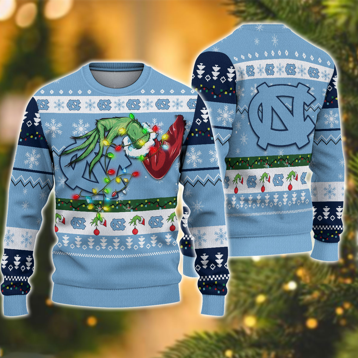 NCAA North Carolina Tar Heels Grinch Christmas Ugly Sweater – OwlOhh