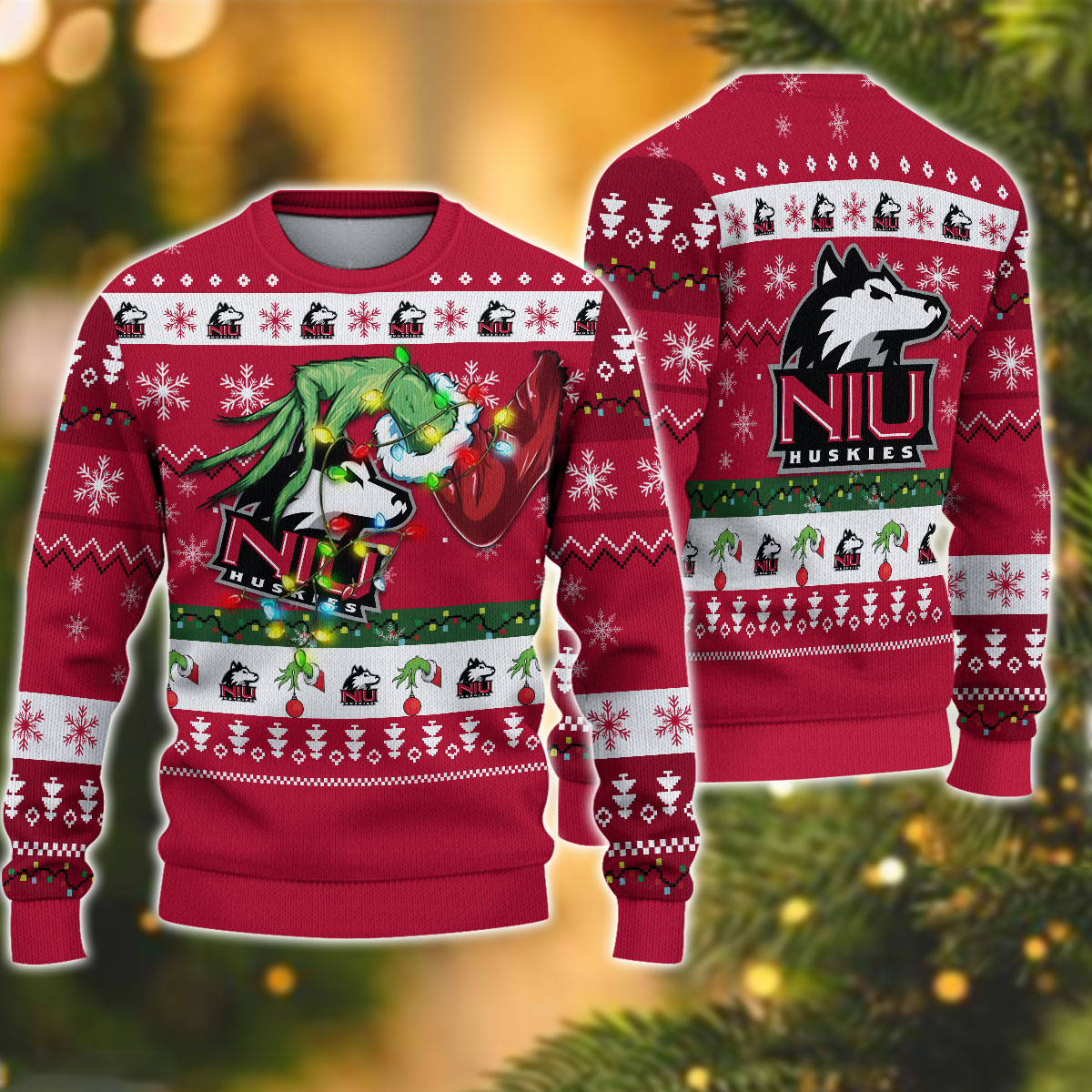 NCAA Northern Illinois Huskies Grinch Christmas Ugly Sweater – OwlOhh