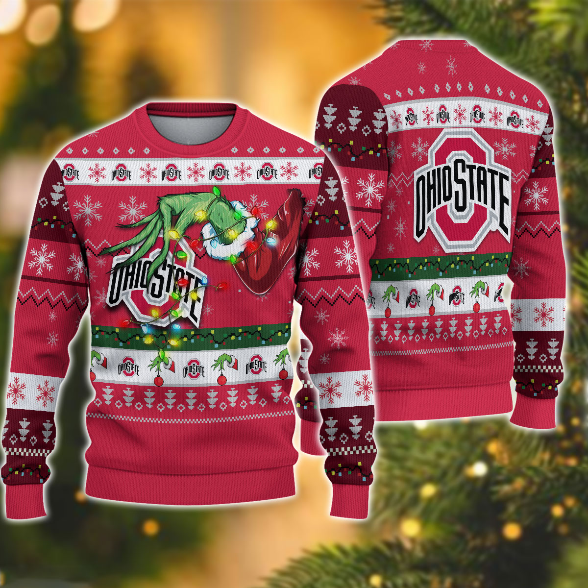 NCAA Ohio State Buckeyes Grinch Christmas Ugly Sweater NAM10102304 – OwlOhh
