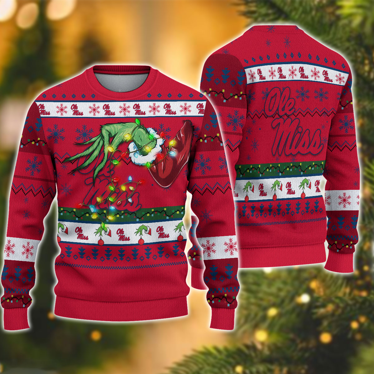 NCAA Ole Miss Rebels Grinch Christmas Ugly Sweater – OwlOhh