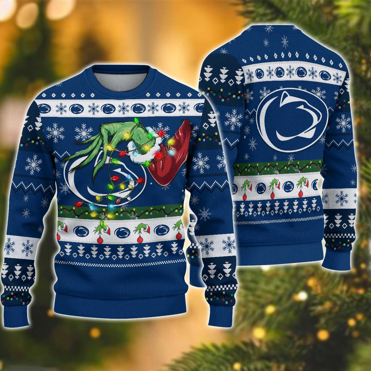 NCAA Penn State Nittany Lions Grinch Christmas Ugly Sweater – OwlOhh