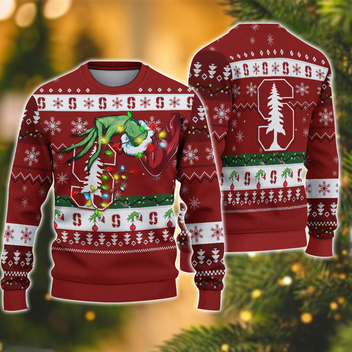 NCAA Stanford Cardinal Grinch Christmas Ugly Sweater – OwlOhh