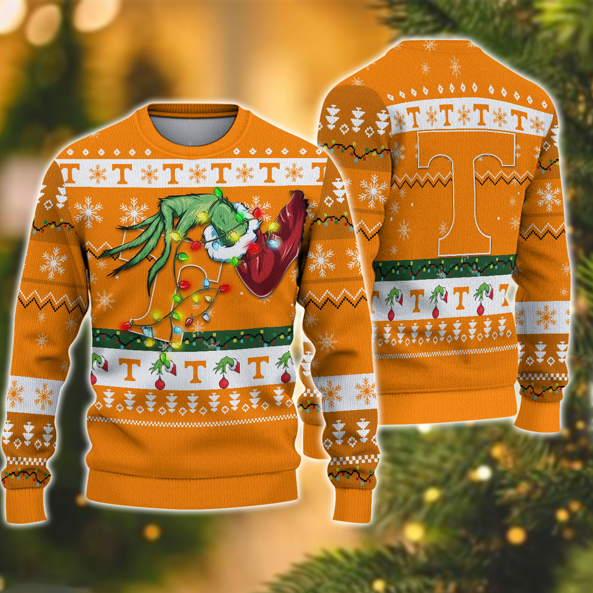 NCAA Tennessee Volunteers Grinch Christmas Ugly Sweater – OwlOhh