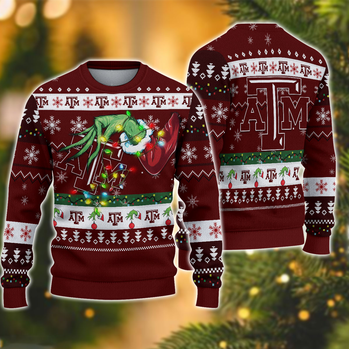 NCAA Texas A&M Aggies Grinch Christmas Ugly Sweater – OwlOhh