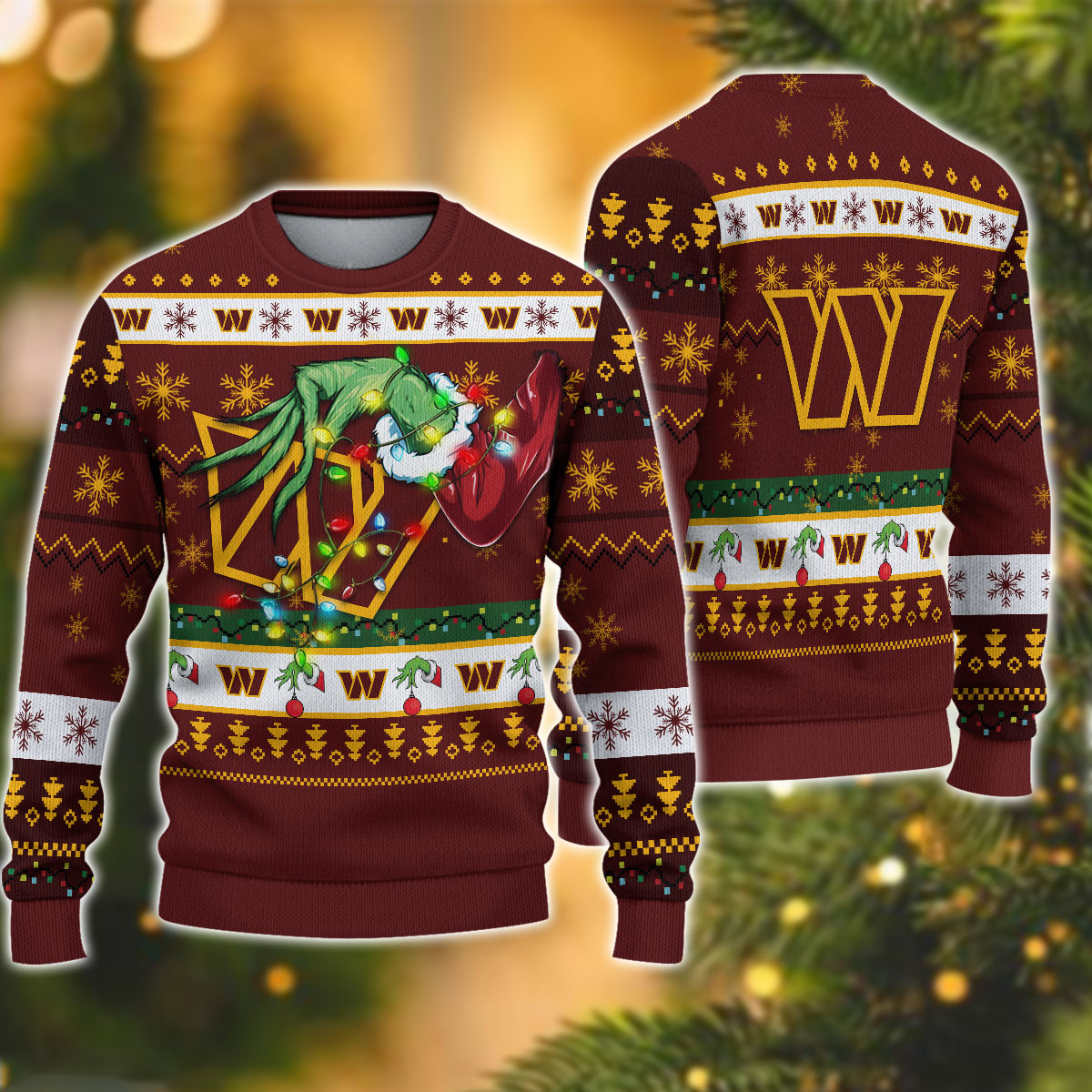 NFL Washington Commanders Grinch Christmas Ugly Sweater – OwlOhh