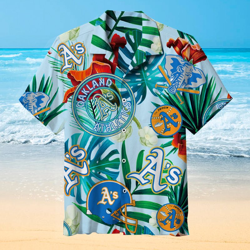 Customized Oakland Athletics White With Green Hawaiian Shirt - Owl Ohh