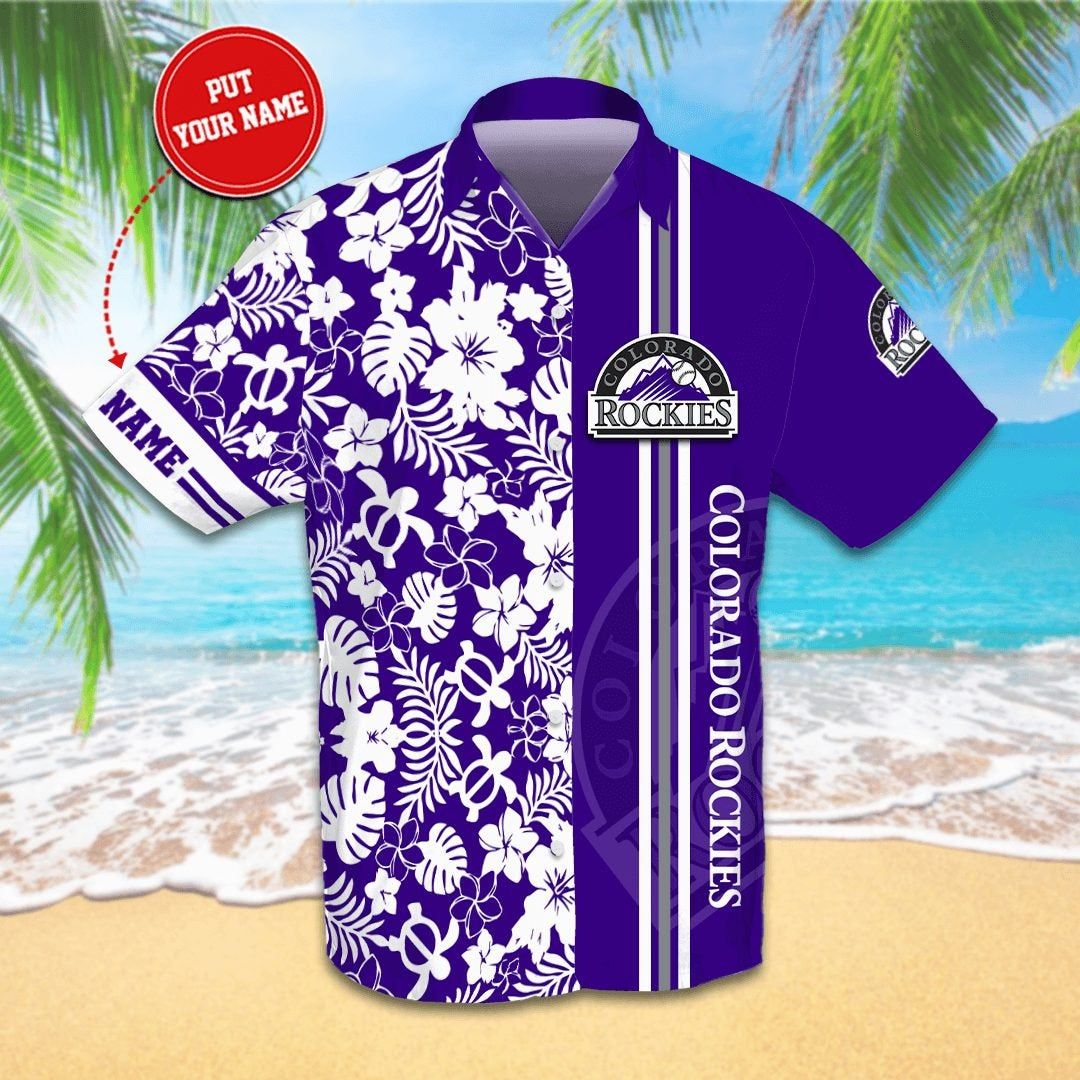 Colorado Rockies Personalized Grey Hawaiian Shirt - Owl Ohh