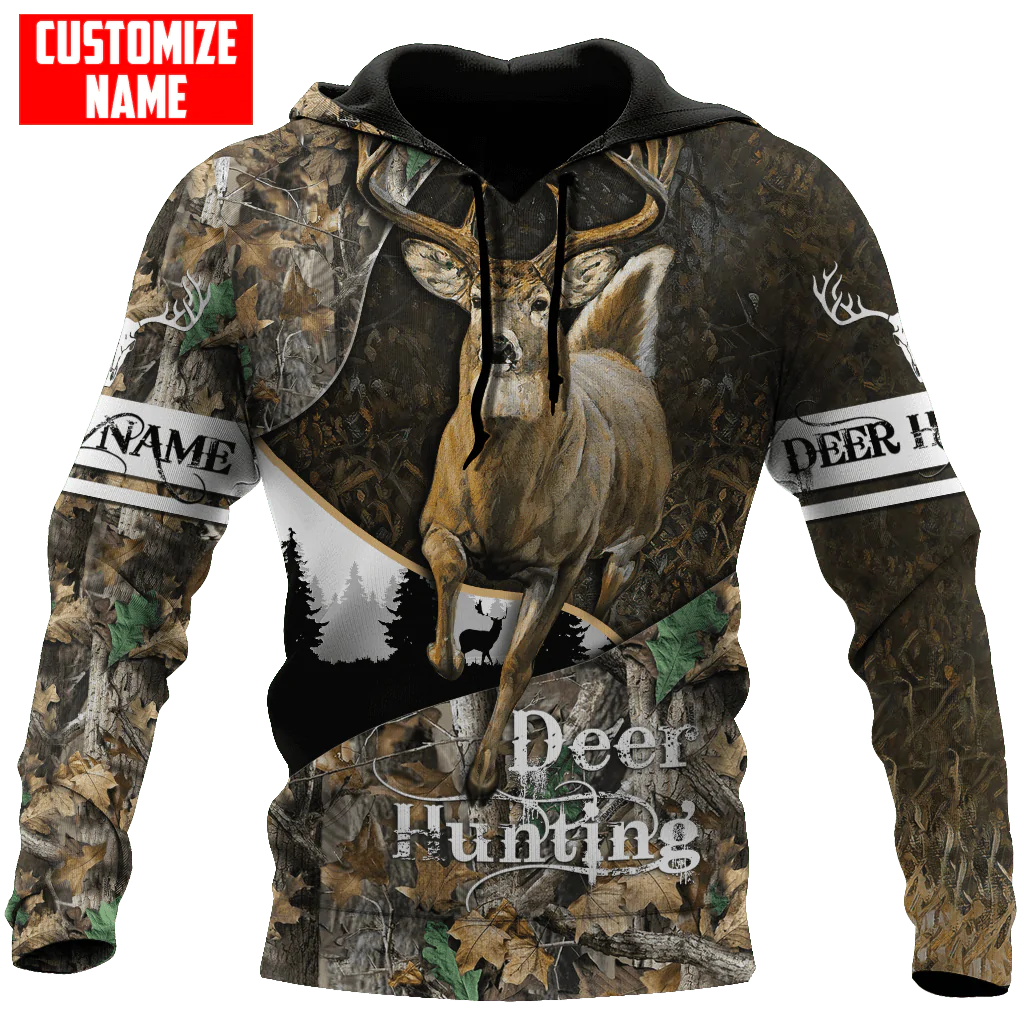 Personalized Deer Hunting Camo Hoodie Shirts Klan 3D All Over Printed Custom Text Name For Men and Women – OwlOhh