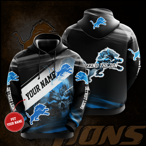 Personalized Detroit Lions No602 Custom Pullover 3D Hoodie  – OwlOhh