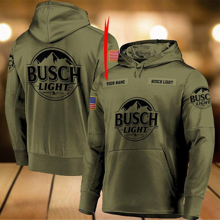 Personalized Military Green Busch Light Hoodie & Zip Hoodie – OwlOhh