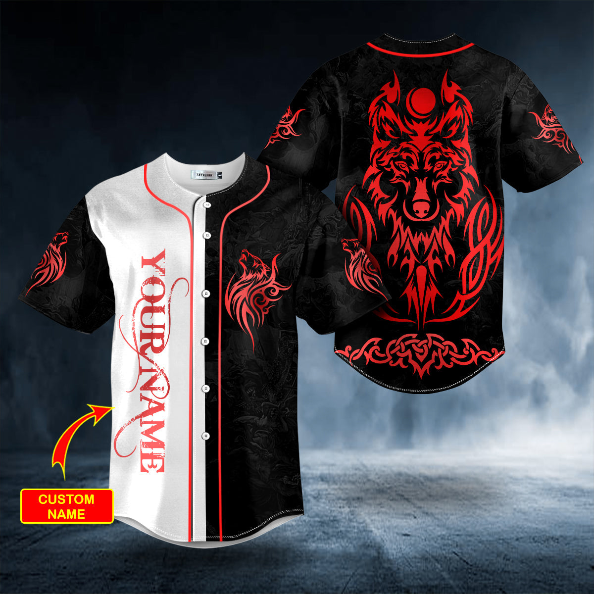 Red Wolf Viking Custom Baseball Jersey Shirt – Mens Sport Shirts – Baseball Shirt Designs