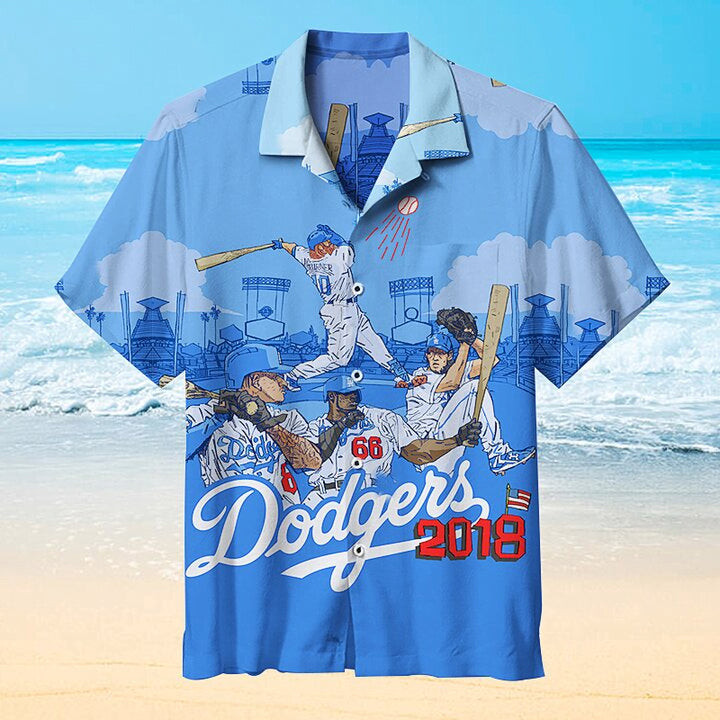 Personalized Los Angeles Dodgers Hawaiian Shirts Short Beach - Owl Ohh