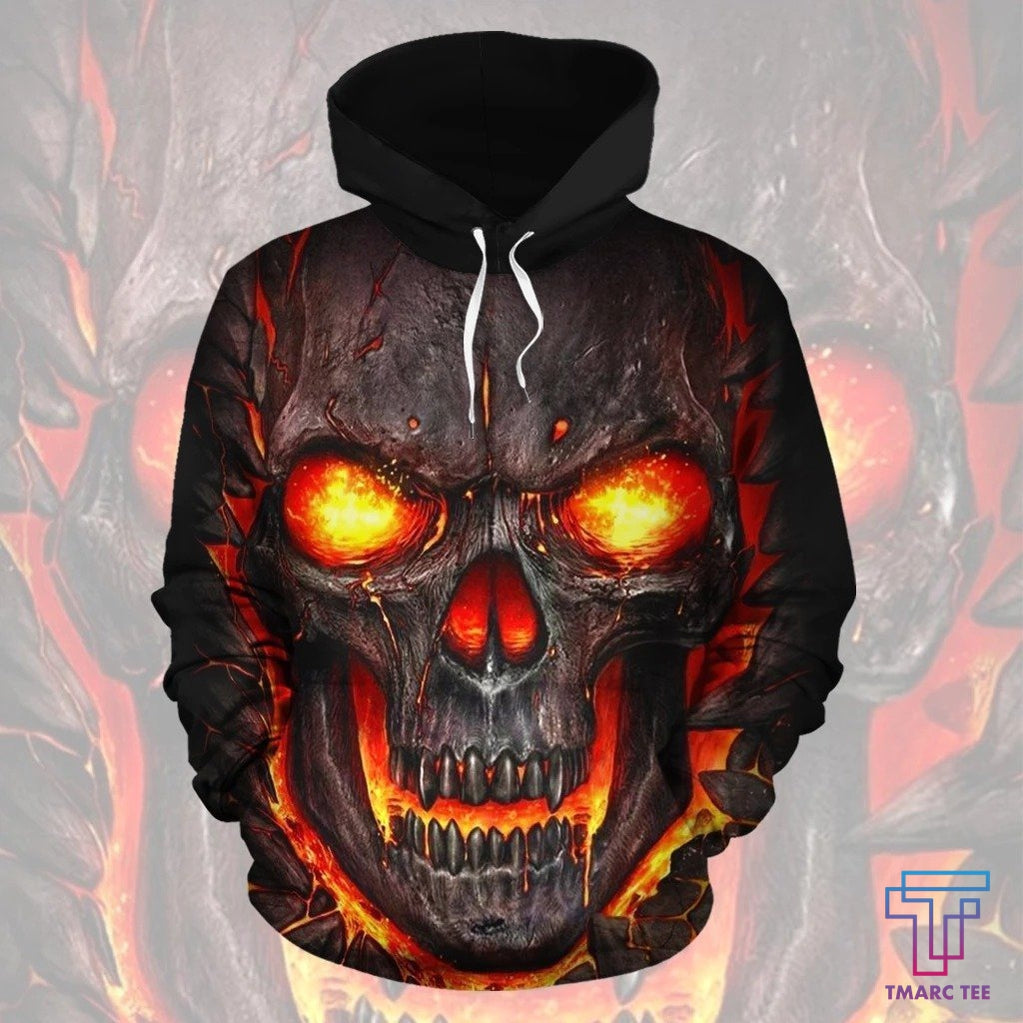 Skull In Hell All Over Hoodie Tt 3D All Over Printed Custom Text Name For Men and Women – OwlOhh