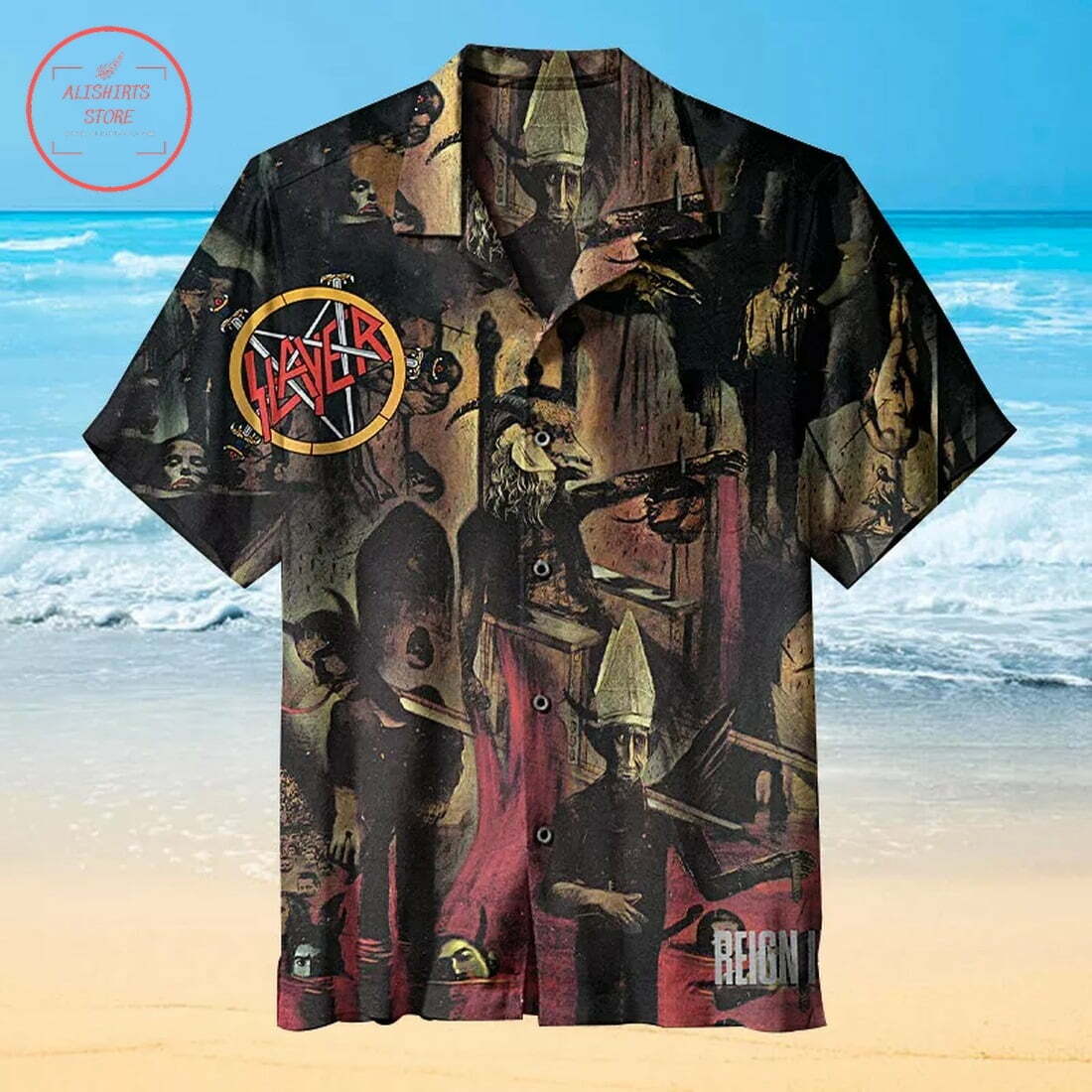 Slayer Angel Of Death Hawaiian Shirt - Owl Ohh | Hawaii Shirts with ...