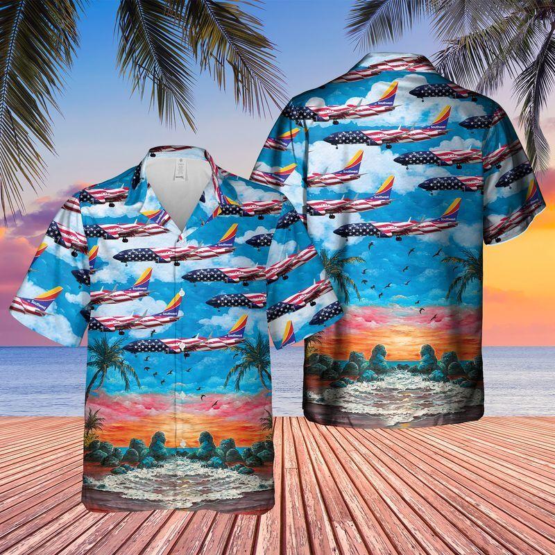 Southwest Airlines Boeing 737-8h4 Freedom One Hawaiian Shirt