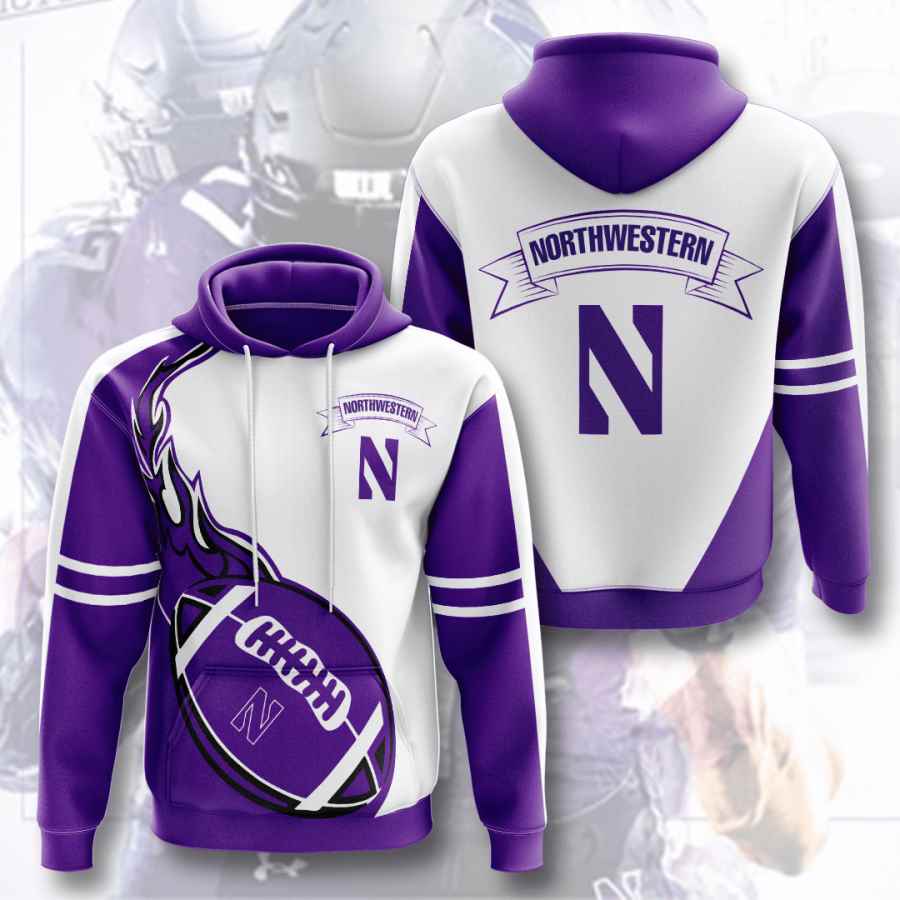 Sports American Football Ncaaf Northwestern Wildcats Usa 590 Pullover 3D Hoodie  – OwlOhh