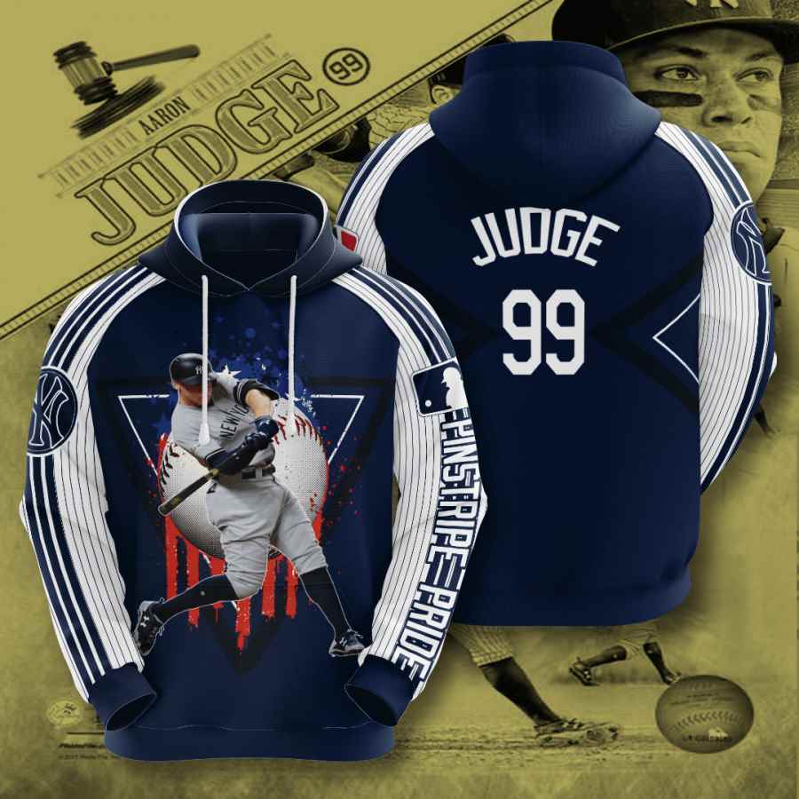 New York Yankees MLB Aaron Judge Dark Blue 3D Shirt - Owl Fashion Shop