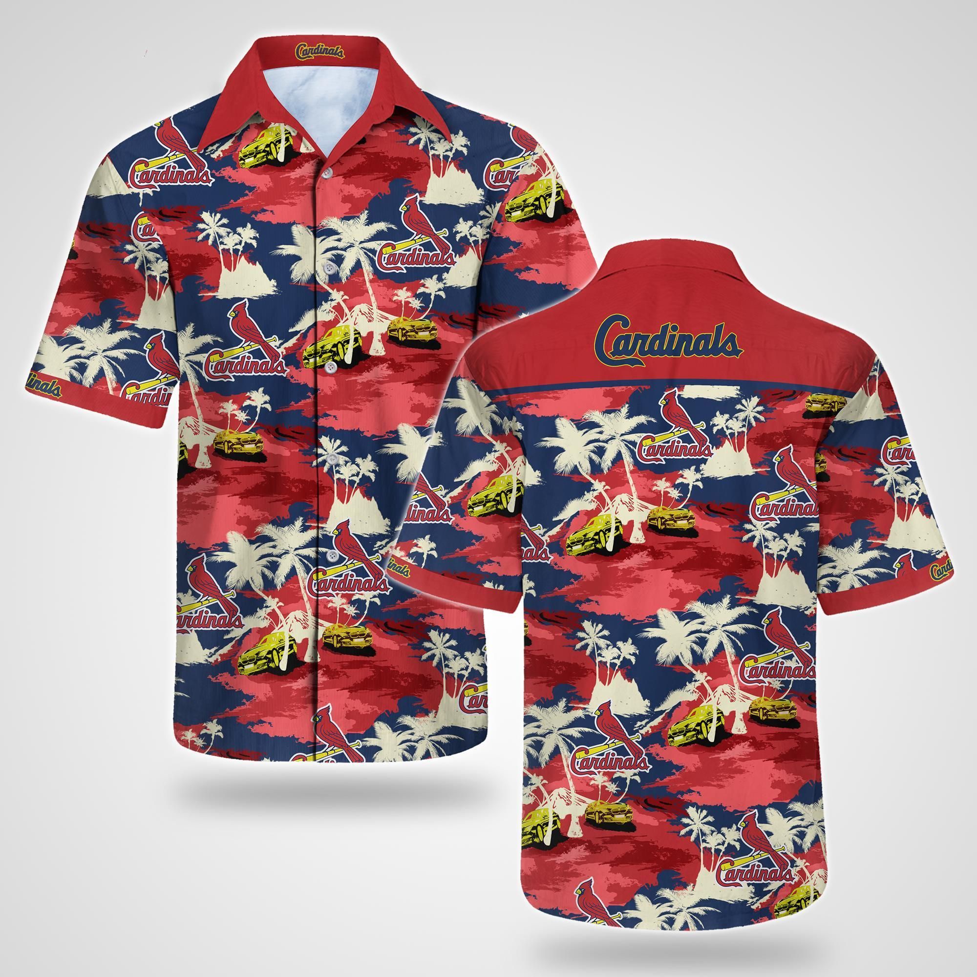 Men's St. Louis Cardinals Tommy Bahama Light Blue Aloha America T-Shirt