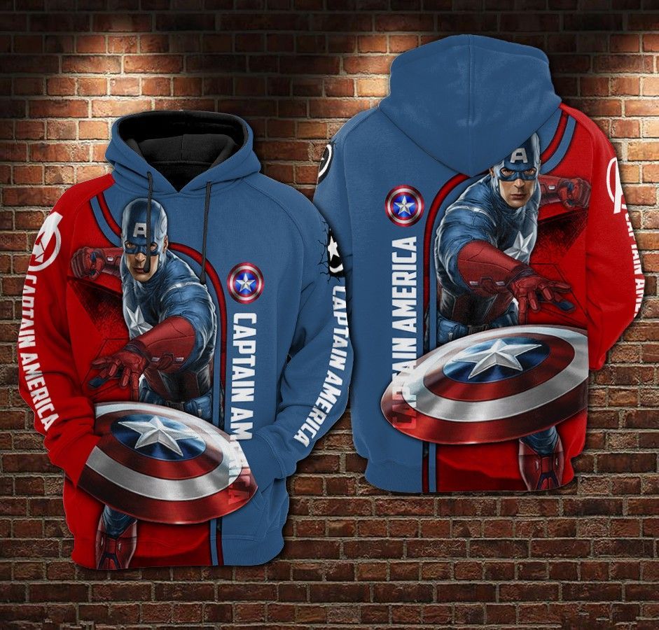 Captain America 3D Hoodie For Men For Women All Over Printed Hoodie  – OwlOhh