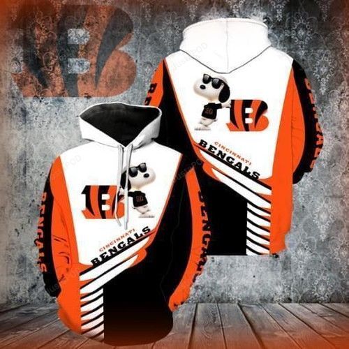 Cincinnati Bengals Snoopy Pullover And Zippered Hoodies Custom 3d Graphic Printed 3d Hoodie For Men For Women  – OwlOhh