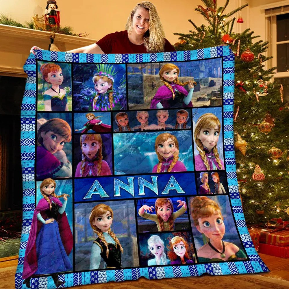 Disney Frozen Anna Personalized Fan Gift – Disney Frozen Blanket Custom Print Blanket – Flannel Blanket – OwlOhh