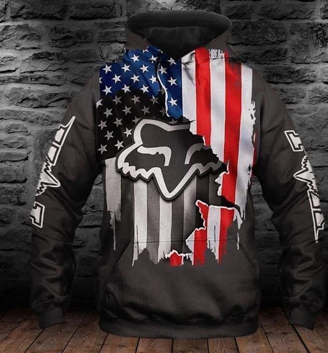 Fox Racing American Flag Layer Pullover And Zippered Hoodies Custom 3D Graphic Printed 3D Hoodie All Over Print Hoodie For Men For Women  – OwlOhh
