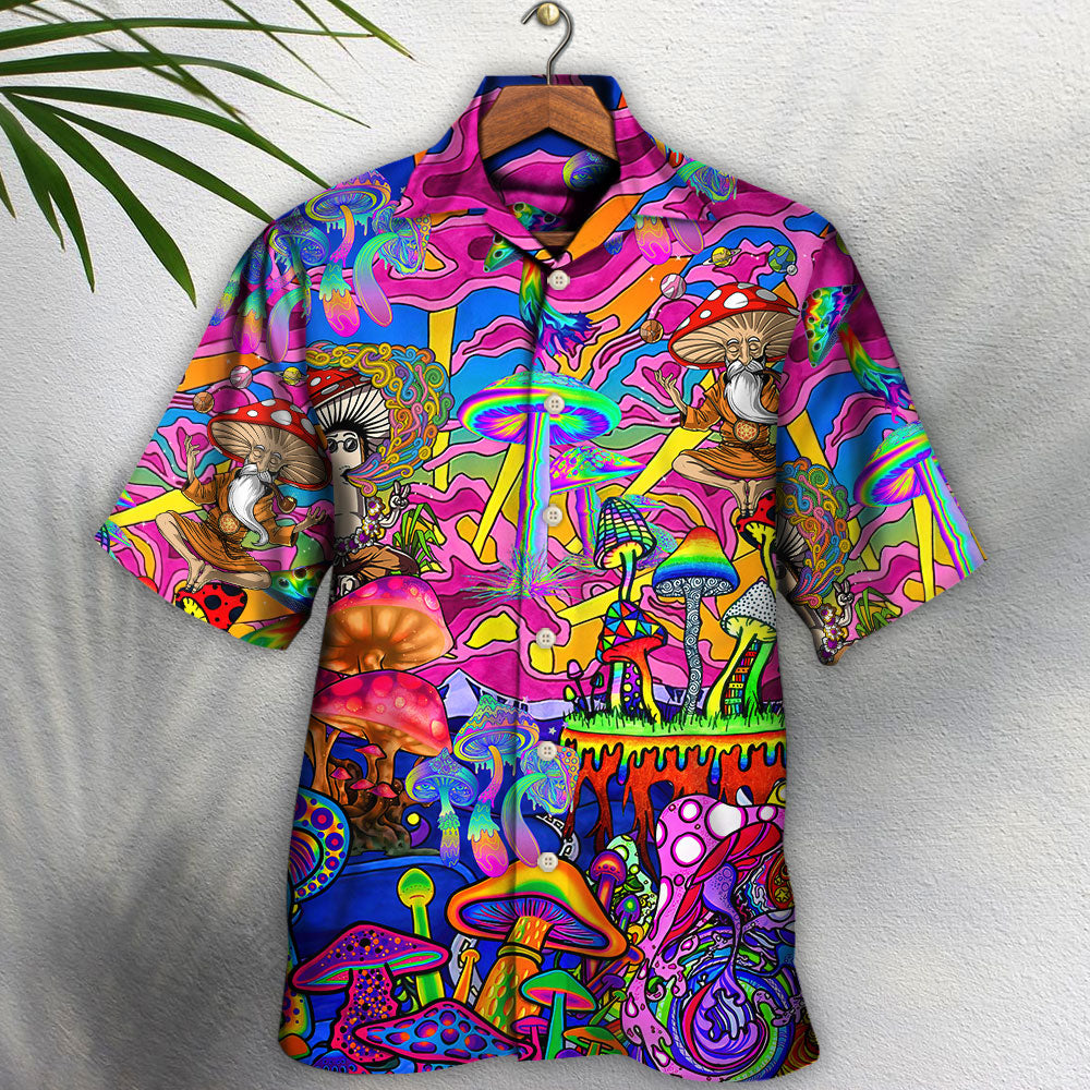 Hippie Magic Trippy Mushroom Awesome Hawaiian Shirt – For Men and Women- Kids – OwlOhh