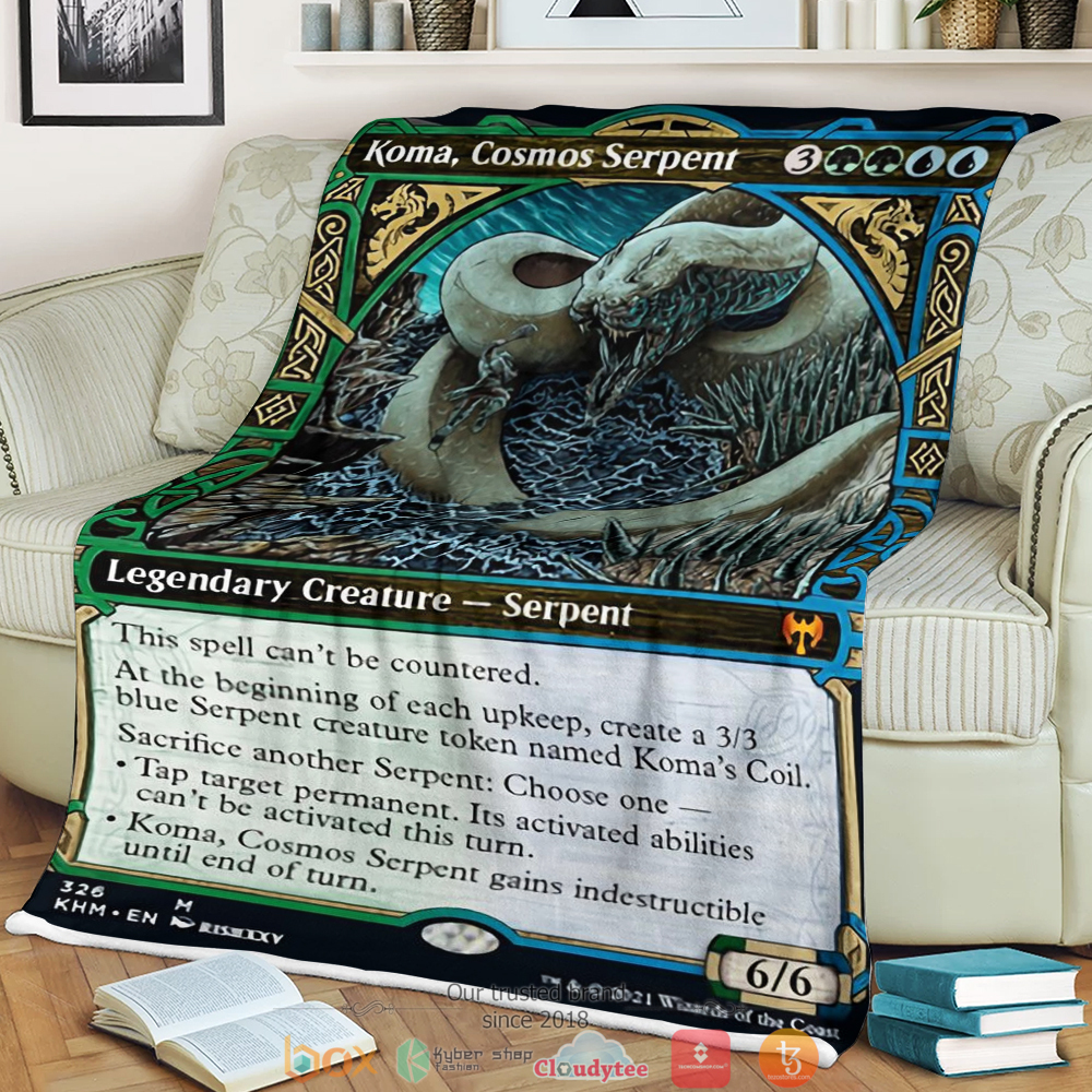 Magic The Gathering Koma Cosmos Serpent Blanket Custom Print Blanket – Flannel Blanket – OwlOhh