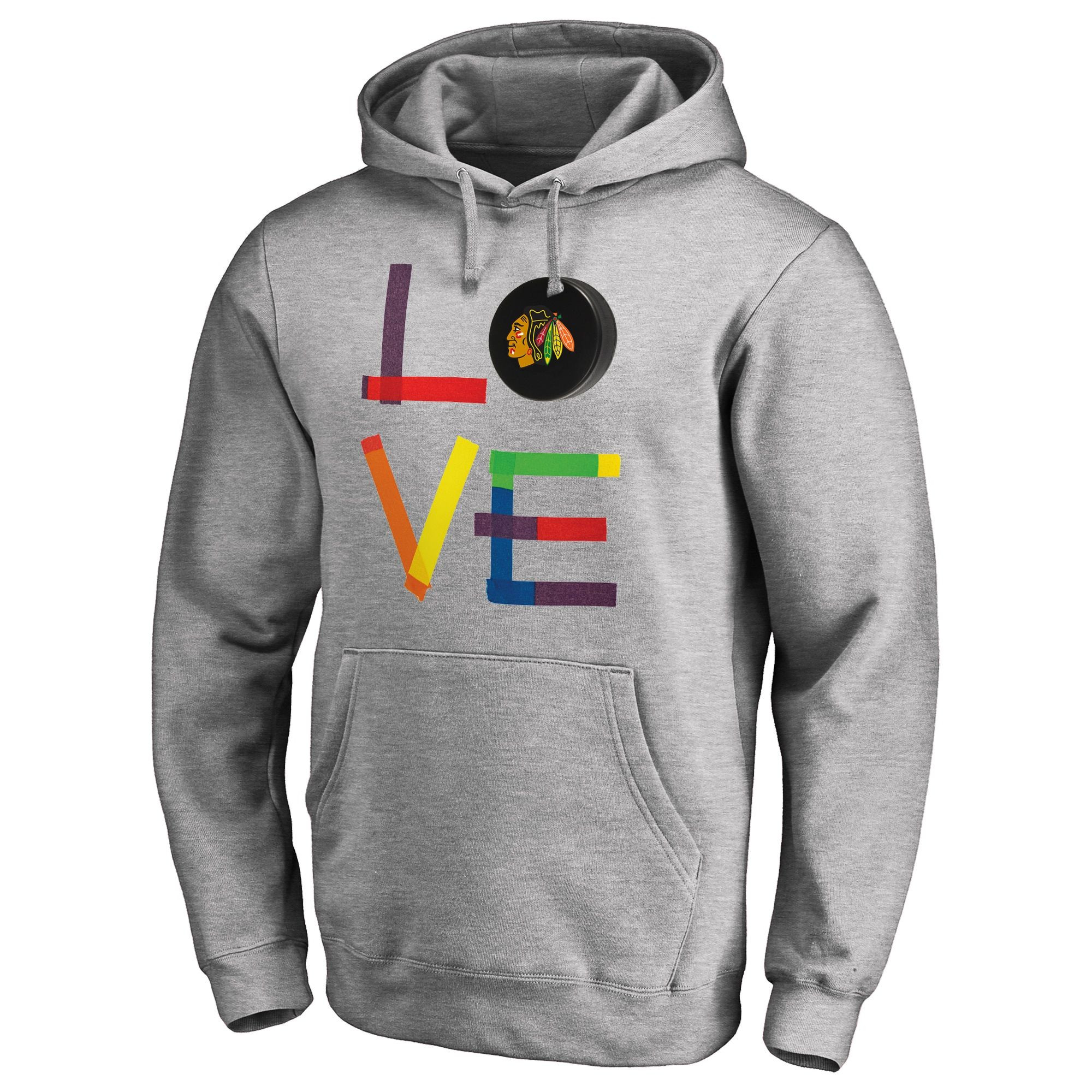 Men’s Heather Gray Chicago Blackhawks Hockey Is For Everyone Love Square Pullover Unisex Hoodie – OwlOhh